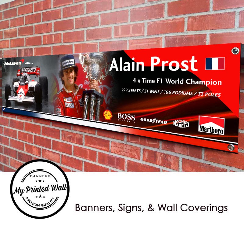 Alain Prost Commemorative F1 Team Garage PVC Banner