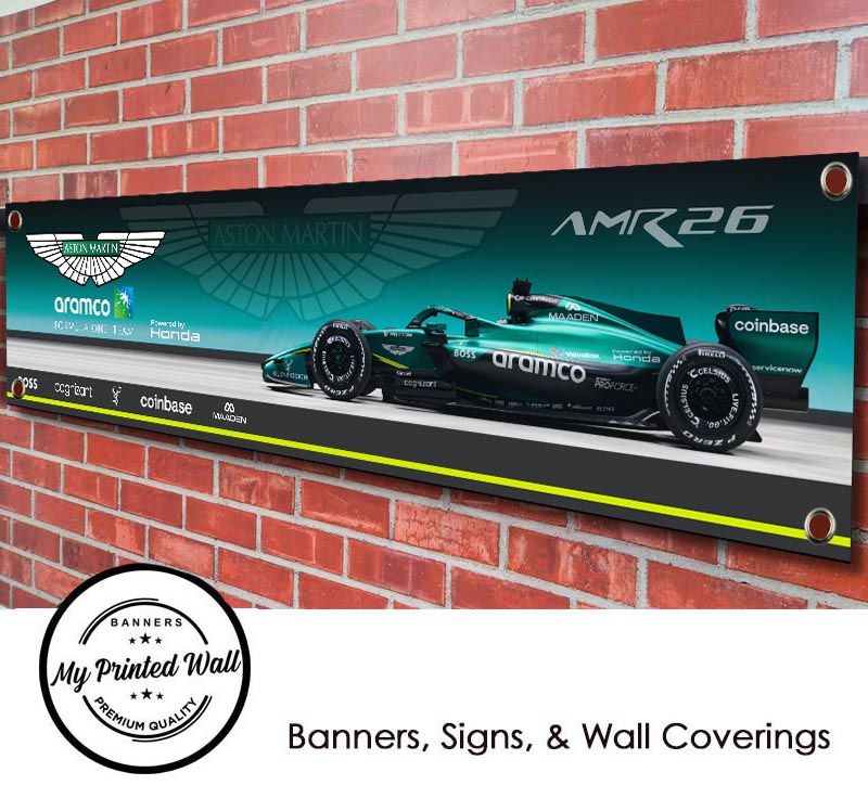 Aston Martin 2026 F1 Team Garage PVC Banner Aston Martin 2026 F1 Team Garage PVC Banner