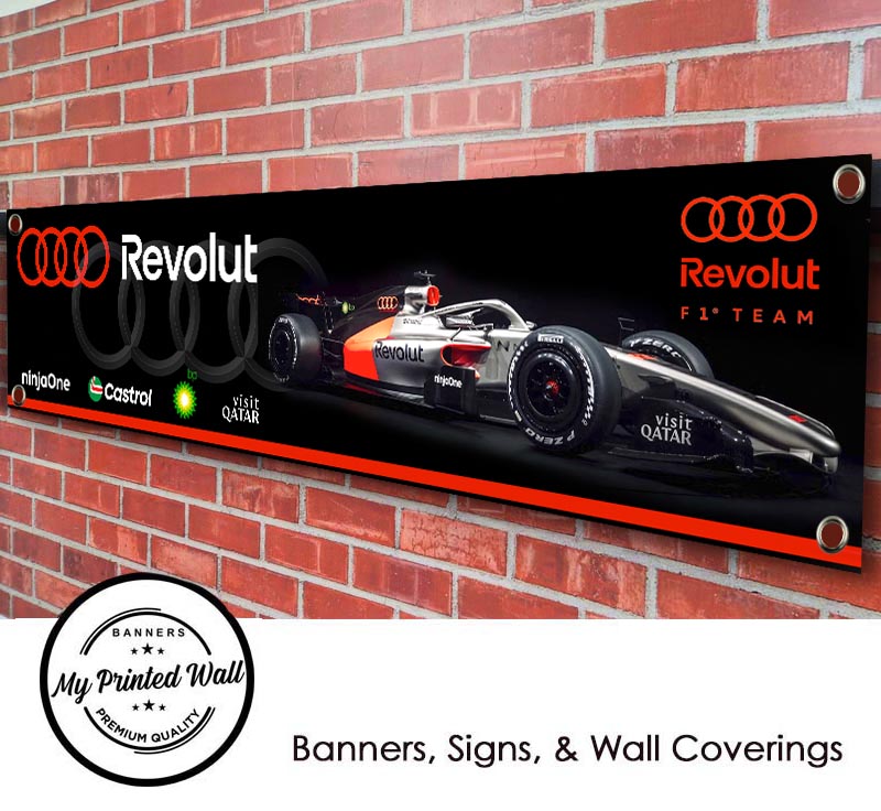 Audi Revolut 2026 F1 Team Garage PVC Banner Audi Revolut 2026 F1 Team Garage PVC Banner
