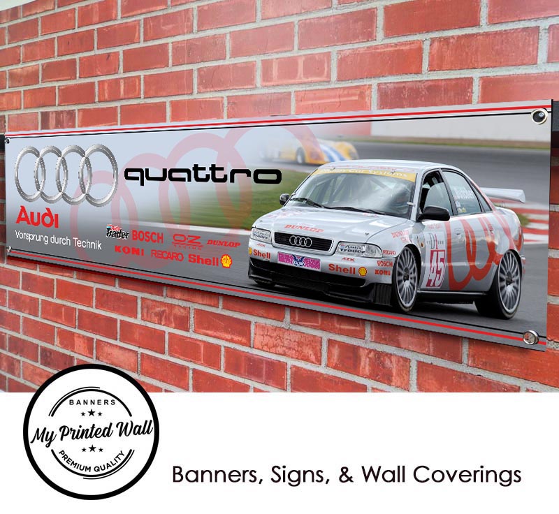 Audi A4 Quattro Touring Car Team Garage PVC Banner