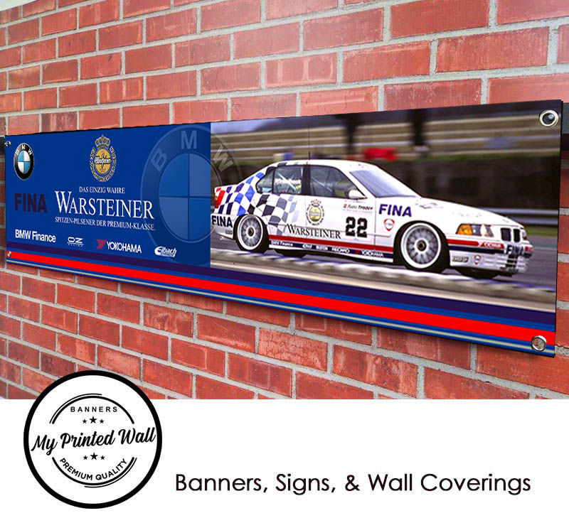 BMW e36 318 Touring Car Garage PVC Banner BMW e36 318 Touring Car Garage PVC Banner