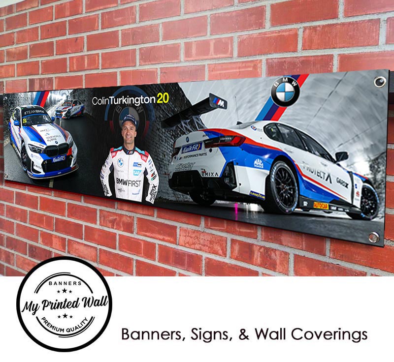 BMW 2024 M3 Touring Car Colin Turkington Garage PVC Banner BMW 2024 M3 Touring Car Colin Turkington Garage PVC Banner
