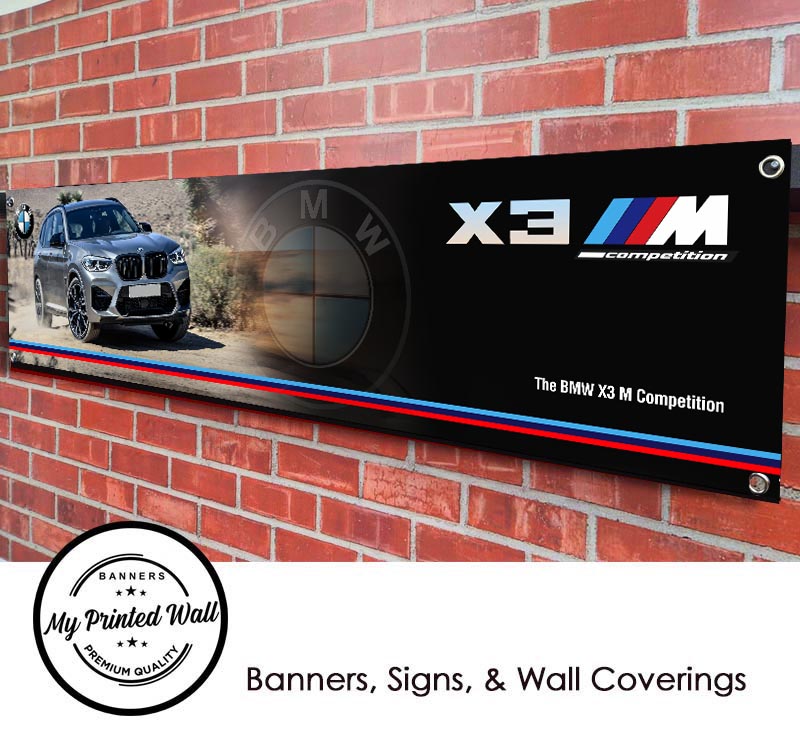 BMW X3 M Competition Garage PVC Banner