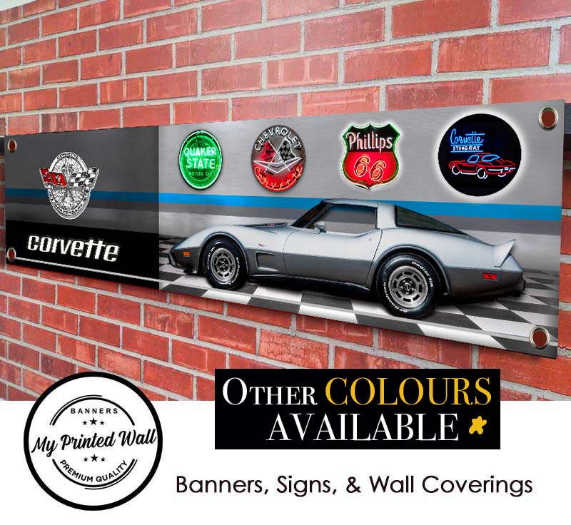 Chevrolet Corvette 1978 Stingray 25th Anniversary Garage PVC Banner Chevrolet Corvette 1978 Stingray 25th Anniversary Garage PVC Banner