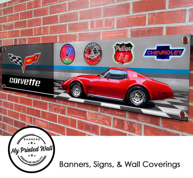 Chevrolet Corvette 1978 Stingray 25th Anniversary Garage PVC Banner Chevrolet Corvette 1978 Stingray 25th Anniversary Garage PVC Banner