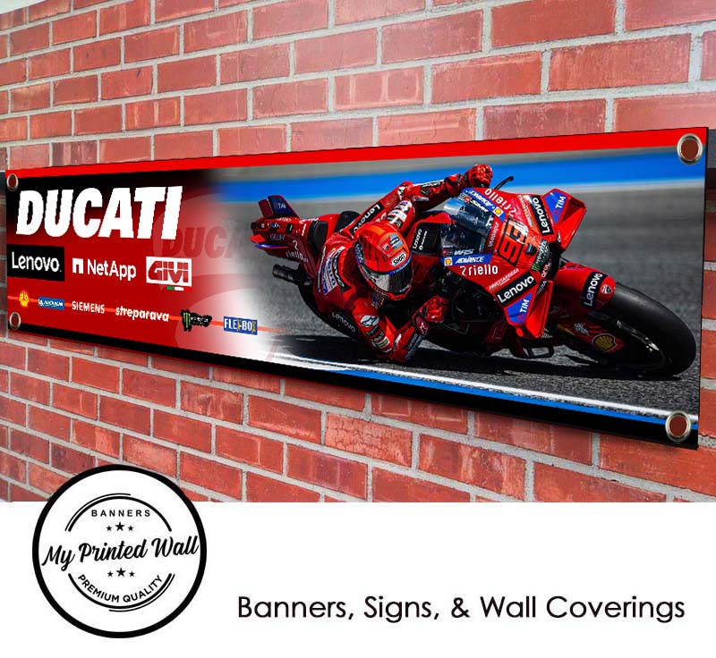 Ducati Lenovo 2025 Moto GP Team Marc Marquez PVC Banner Ducati Lenovo 2025 Moto GP Team Marc Marquez PVC Banner