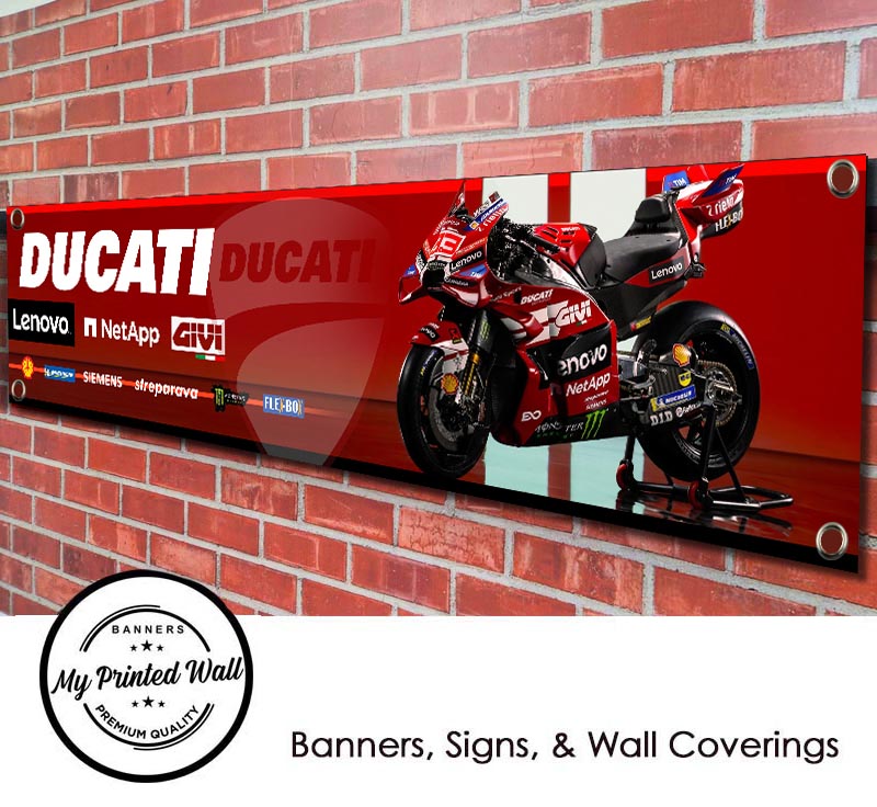 Ducati Lenovo 2026 Moto GP Team Marc Marquez PVC Banner Ducati Lenovo 2026 Moto GP Team Marc Marquez PVC Banner