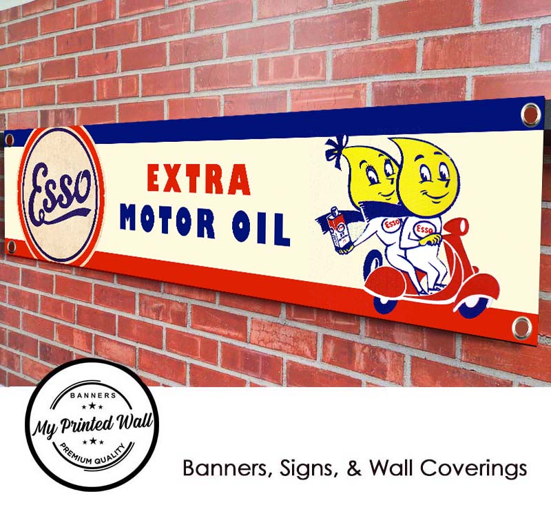 Esso Motor Oil Vintage / Retro Logo Garage PVC Banner Esso Motor Oil Vintage / Retro Logo Garage PVC Banner