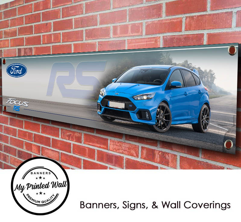 Ford Focus RS MK3 (Nitrous Blue) PVC Banner