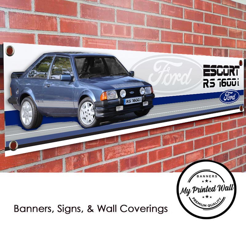 Ford Escort RS1600i (blue) Garage PVC Banner