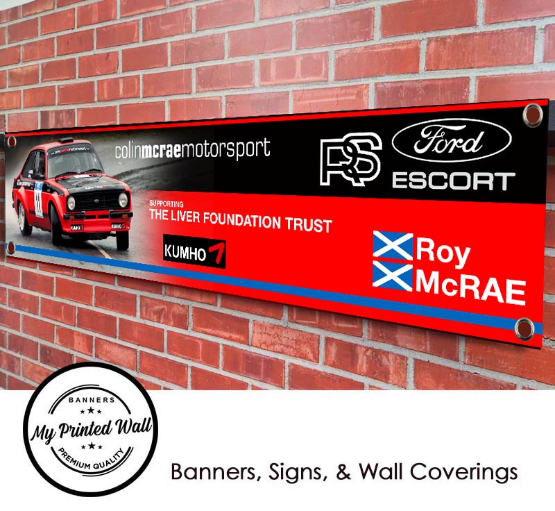Ford Escort Mk2 Colin McRae Rally Car Garage PVC Banner Ford Escort Mk2 Colin McRae Rally Car Garage PVC Banner