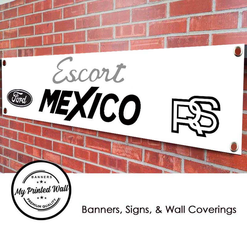 Ford Escort Mexico Logo Garage PVC Banner