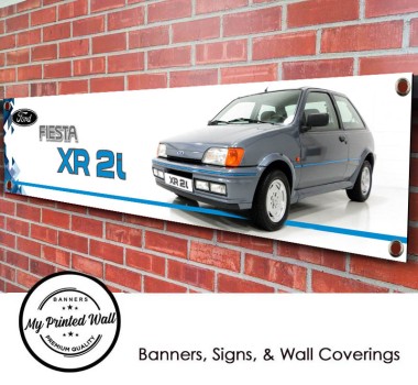 Ford Fiesta Mk3 XR2i (grey) PVC Banner