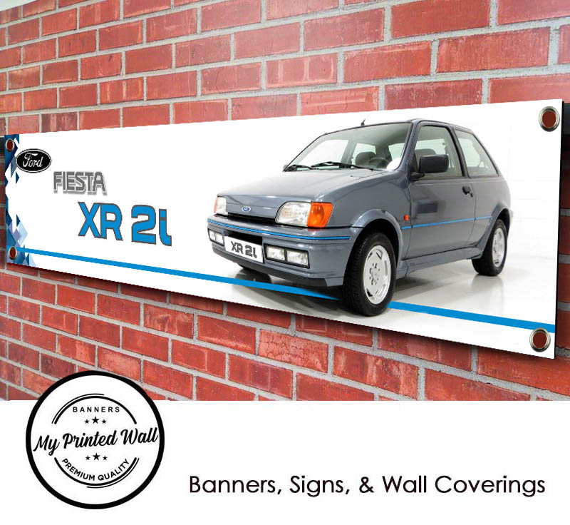Ford Fiesta Mk3 XR2i (grey) PVC Banner