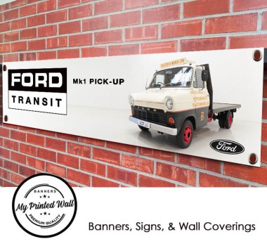 Ford Transit Pickup Garage PVC Banner