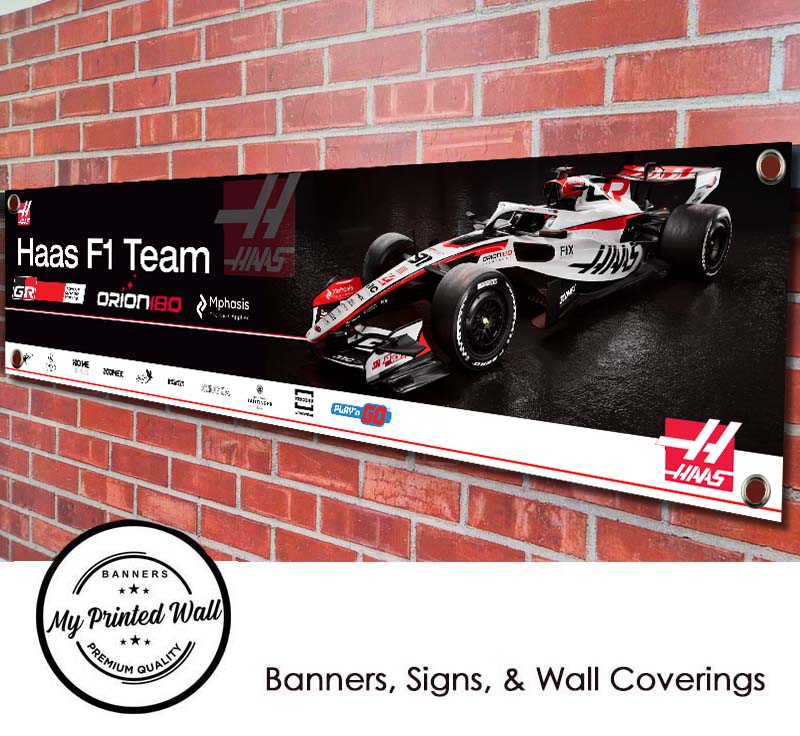 Haas 2026 F1 Team Garage PVC Banner Haas 2026 F1 Team Garage PVC Banner