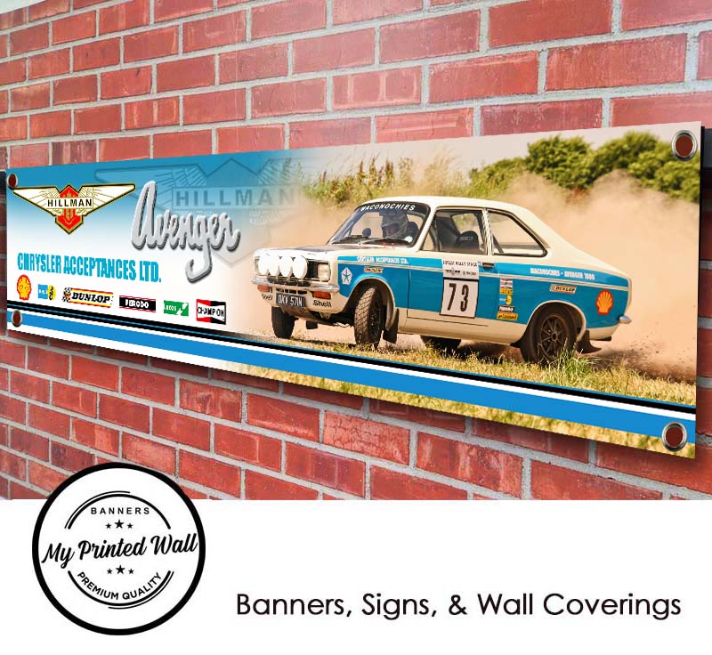 Hillman Avenger Rally Car PVC Banner 