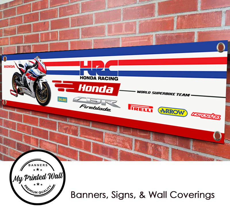 Honda CBR Fireblade HRC Racing Garage PVC Banner