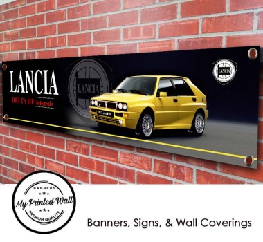 Lancia Delta Integrale (Yellow) PVC Banner