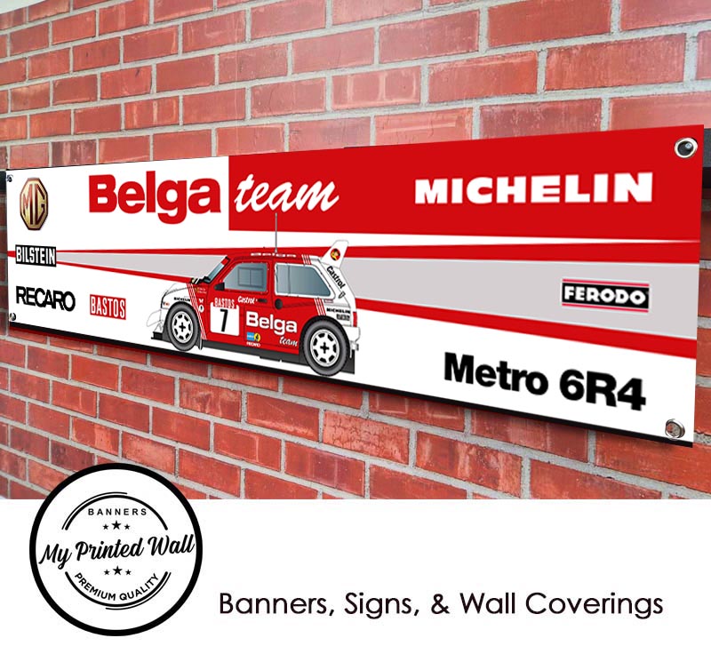 MG Belga 6R4 Rally Car Garage PVC Banner