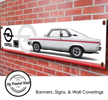 Opel Manta Mk1 1900 (white) PVC Banner