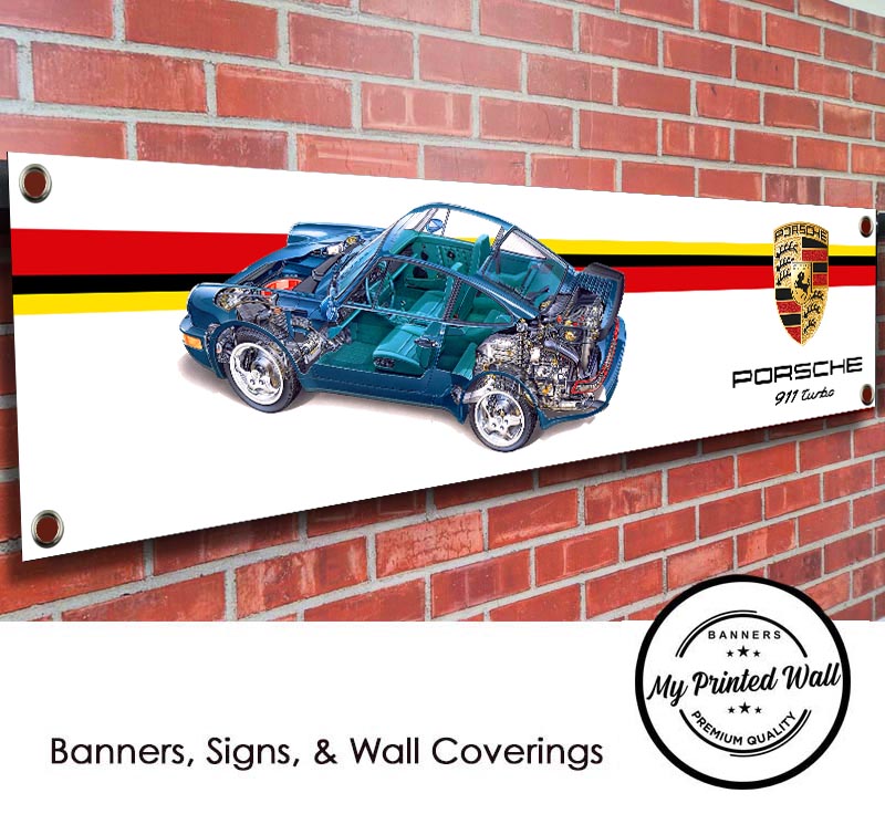Porsche 911 Turbo Cutaway PVC Banner