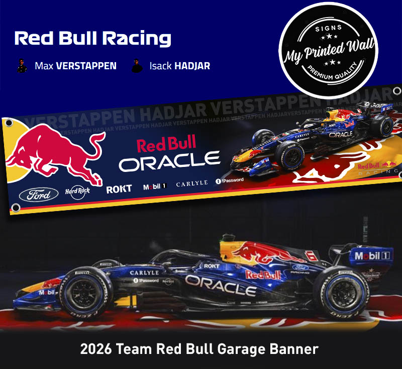 Red Bull 2026 F1 Team Garage PVC Banner