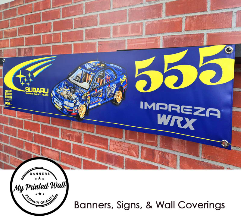 Subaru 555 Rally Car PVC Banner