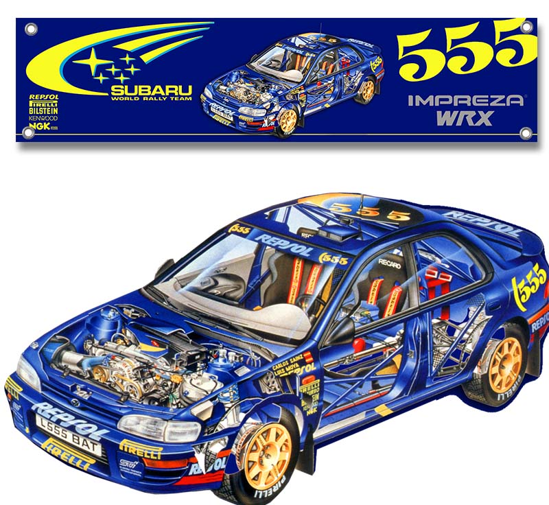 Subaru 555 Rally Car PVC Banner Subaru 555 Rally Car PVC Banner