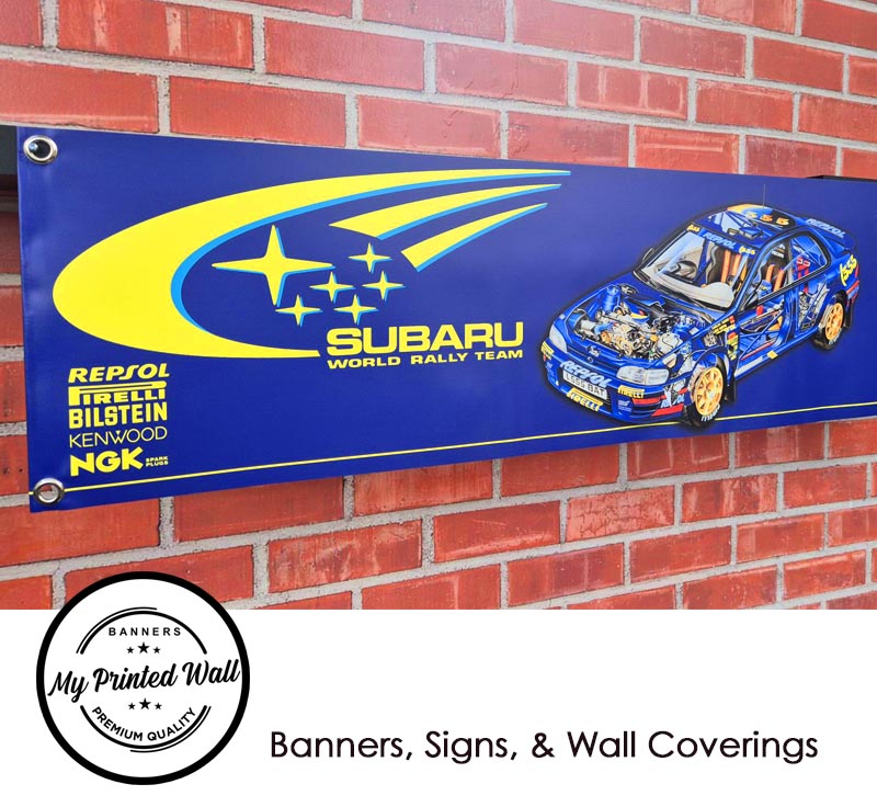 Subaru 555 Rally Car PVC Banner Subaru 555 Rally Car PVC Banner