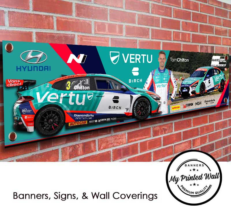 Team Vertu Hyundai i30 N BTCC Tom Chilton PVC Banner