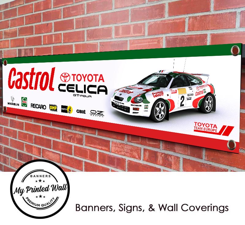 Toyota Celica GT-Four Castrol Rally Car Garage PVC Banner Toyota Celica GT-Four Castrol Rally Car Garage PVC Banner
