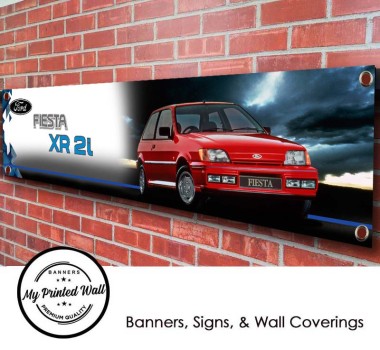 Ford Fiesta Mk3 XR2i (red) PVC Banner