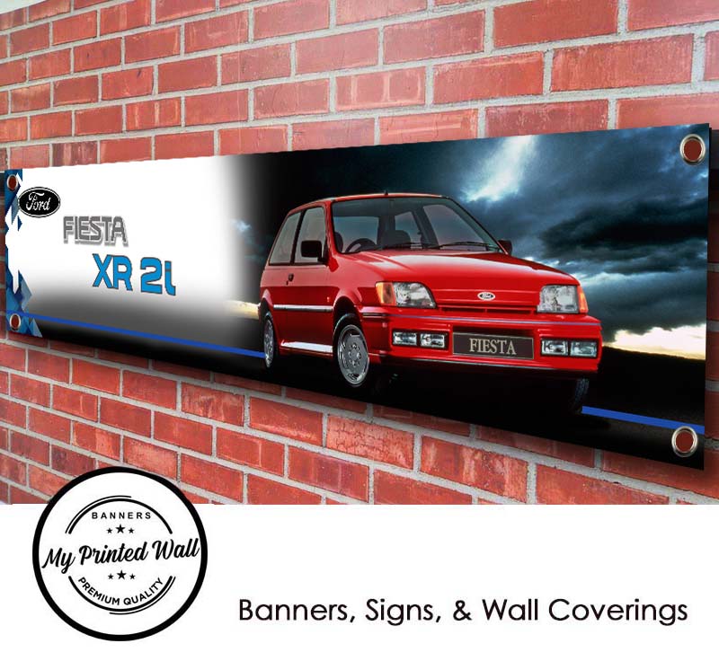 Ford Fiesta Mk3 XR2i (red) PVC Banner