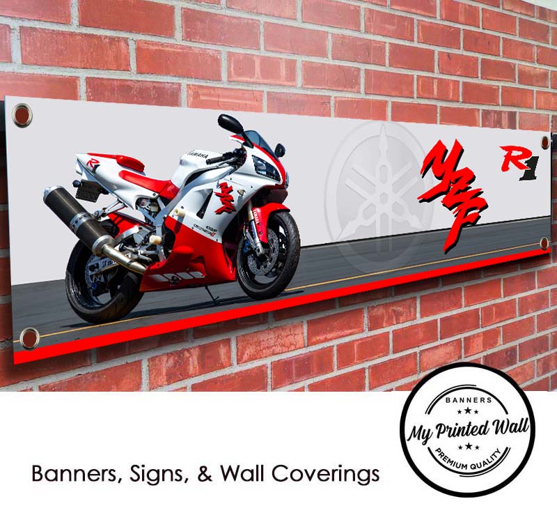 Yamaha YZF R1 Motorcycle PVC Banner for Garage, Workshop Yamaha YZF R1 Motorcycle PVC Banner for Garage, Workshop